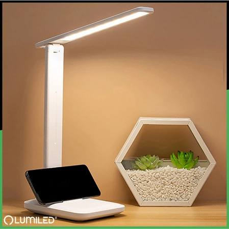 Schreibtisch Zeichnung Tischlampe LED 6W CCT USB RACTUS Weiß Lumiled