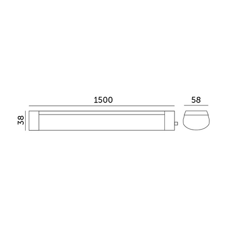 LED hermetische Leuchte 45W 4500lm 4000K Neutral IP65 Weiß Cortez Kobi