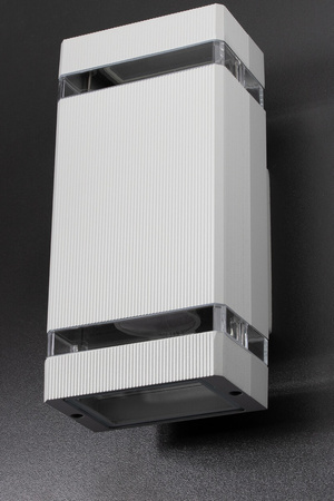 Doppelte Masterled HANA LED-Fassaden-Gartenwandleuchte 2xGU10 ALUMINIUM grau IP54