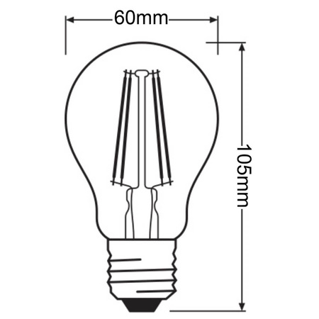 E27 A60 LED Lampen 5,8 W = 60 W 806 lm 4000 K Neutral 300° CRI90 Filament dimmbar LEDVANCE Superior