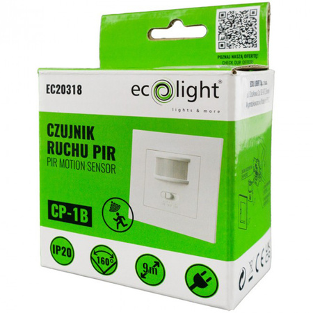 PIR-Bewegungs- und Dämmerungssensor Unterputzmontage 160° 9 m intern für Box Weiß