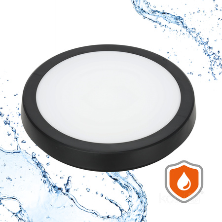 LED-Badezimmerdecke Plafond Aufputz 24W 2280lm 4000K 120° Schwarz IP65 Nairos Kobi