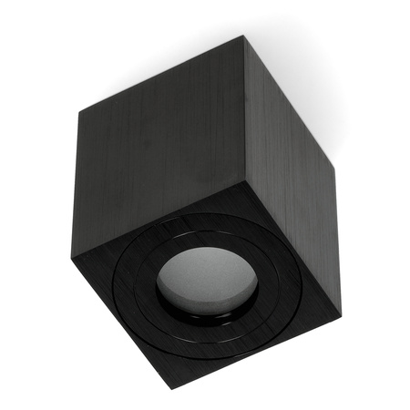 Aufputz-HALOGEN-Wasserdichtes Aluminium-SPOT-TUBE 95 mm IP44 Schwarz AQUARIUS SQUARE Kobi