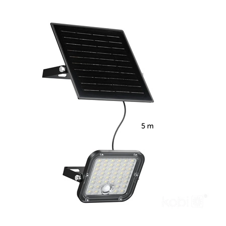 Outdoor Solar LED Fluter 10W 1500lm 4000lm Neutral 120° mit Bewegungs- und Dämmerungssensor IP65 Schwarz MHCS Kobi