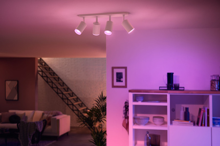 Philips HUE Weiß und Farbe Ambiance Fugato Lampe 4x4.2W Bluetooth Zigbee