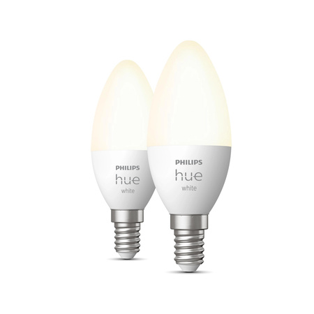 2PAK LED-Lampe Kerze E14 B39 5.5W 2700K Warm PHILIPS HUE Weiß Bluetooth Zigbee