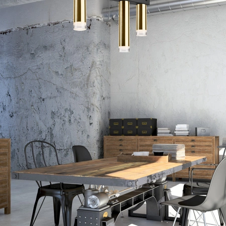 DIEGO Deckenleuchte 3xE27 Schwarz Gold LM-3.124/A Lamkur