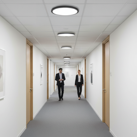 LED Plafond Deckenleuchte 22W 2400lm CCT 140° IP54 Schwarz Aufputz Videx