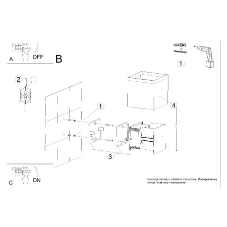 Außenanbauleuchte LUCA LED 6W 3000K IP54 Wandleuchte oben/unten Würfel weiß SOLLUX