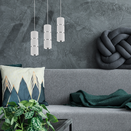 Decke Hängelampe GU10 Weiß Silber BAMBOO Sanico Goldlux