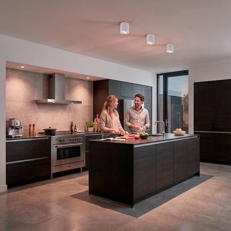 Halogen-Aufbauleuchte GU10, Aufbauspot 115mm beweglich Runde Tube Weiß AMAT-L LUMILED