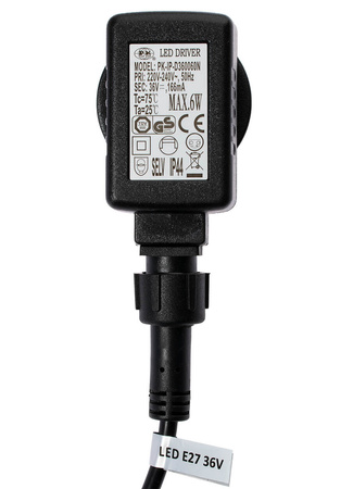 Outdoor Garten Girlande Lichterkette PARTY 5,6m 10xE27 bunt RGB 6W GOLDLUX (Polux)