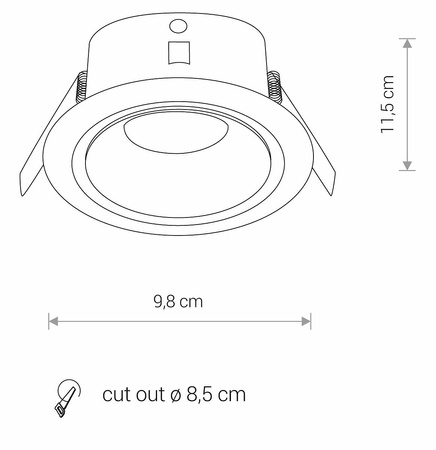 LED-Deckeneinbauleuchte für Badezimmer FOXTROT 8373 GU10 IP20/IP54 Weiße Nowodvorski-Overlays