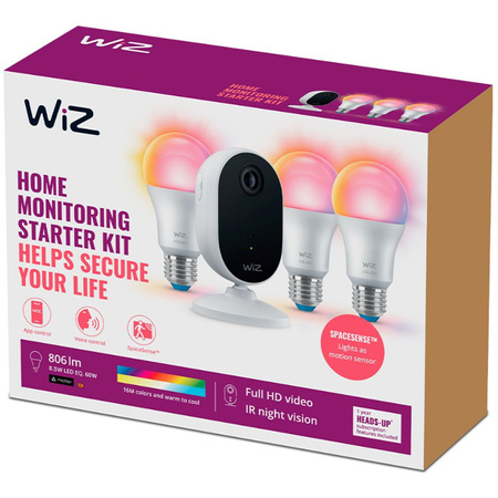 Intelligentes Überwachungskamera-Set + 3x RGB LED-Lampe SMART WIFI WiZ