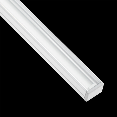 Anodisiertes Aluminium LED-Profil KM33 mit Klarglasabdeckung und Endkappen, 1m Silber LUMILED