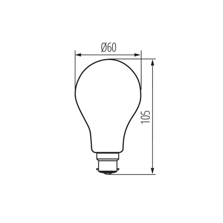 LED-Lampe B22 Edison A60 7W = 60W 806lm 2700K Warm Dimmbar Transparent XLEDIMW Glühfaden Kanlux