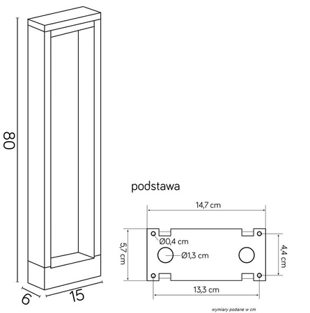 Außenstehende Gartenleuchte LED Form YB19502 7W 700lm 4000K Neutral 80cm Su-Ma