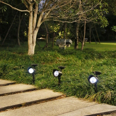 Solar-Gartenlampe LED-Richtungsscheinwerfer mit Dämmerungssensor Schwarz IP44