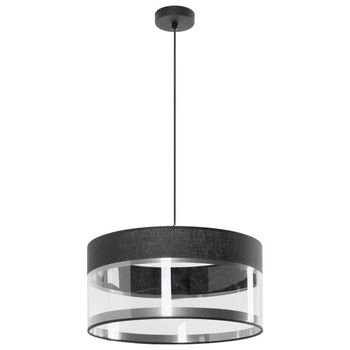 Leone Hängelampe 1xE27 Metall und PVC Lampex transparenter Schirm im modernen Stil