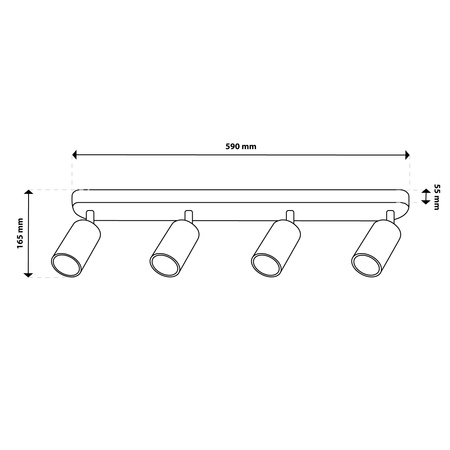 SPOT TUBA Deckenleuchte Reflektor Halogen Leuchte 4x GU10 TABULA LUMILED