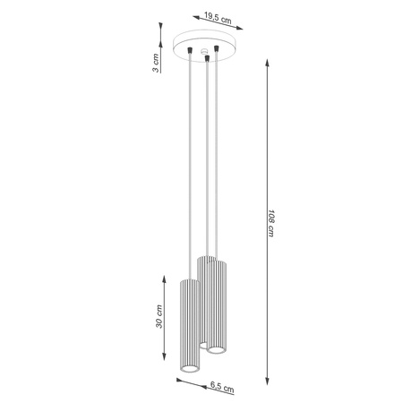 Decke Pendelleuchte 3x GU10 Aluminium Taupe Carbon Deep Space SL.1775 Sollux