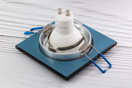 HALOGEN Einbaustrahler, beweglich Quadrat Glas Schwarz ARIAN + GU10 LED 6W 4000K LUMILED