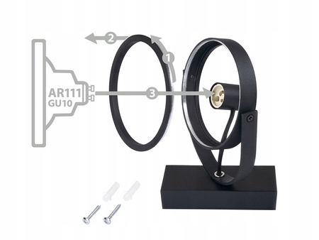 Deckenleuchte Wandleuchte LEON ES111 Beweglich schwarz