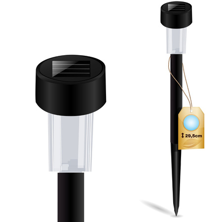 LED-Solar-Gartenlampe Schwarz 6500K Kaltweiß