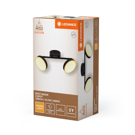 LED-Decken-Wandleuchte Wand montiert Aufputz 10.5W 560lm CCT Dekorative Schwarzer Spot Moon Ledvance