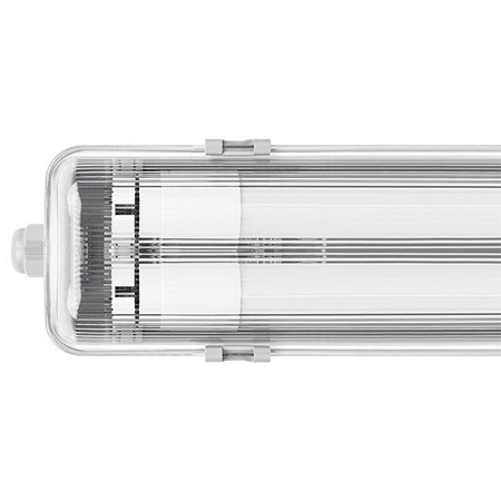 Schlagwettergeschützte Leuchte 120cm 2xT8 G13 IP65 + LED-Leuchtstoffröhren 18W 4000K Neutral Masterled