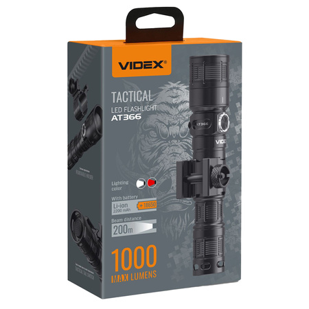 Wiederaufladbare LED-Hand-Taschenlampe 10W 1000lm 5 Modi USB-C Wasserdicht IP66 Videx