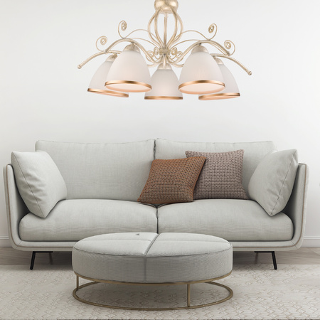 RETRO Hängeleuchte 5xE27 Weiß Klassisch LM-5.51 Lamkur