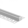 Aluminium LED-Profil für Gipskartonplatten REGIPS Fliesenunterprofil Weiß 1m mit transparentem Diffusor für LED-Streifen + Endkappen GN Ecolight Serie