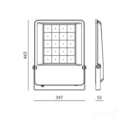 LED-Außenstrahler Garten 300W 45200lm 4000K Neutral 90° Dimmbar IP65 IK08 Schwarz US Kobi