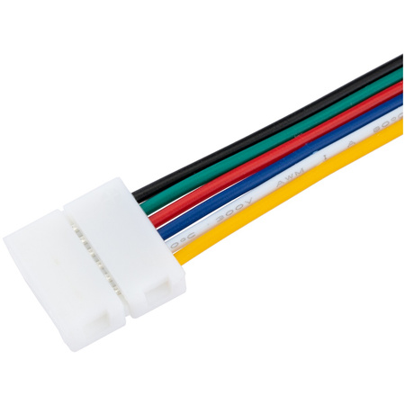 Steckverbinder für LED-Streifen 6PIN RGB+CCT aufschnappbar 2-seitig mit 12mm Kabel