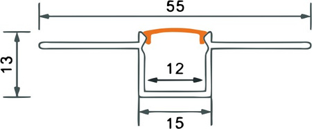 Aluminium LED-Profil für Gipskarton REGIPS flächenbündig weiß 2m mit mattierter Abdeckung für LED-Streifen + Kappen Ecolight GP Serie