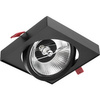 Einbaustrahler GU10, AR111 Einbauspot 14.5cm Quadrat beweglich Schwarz CARPI LUMILED