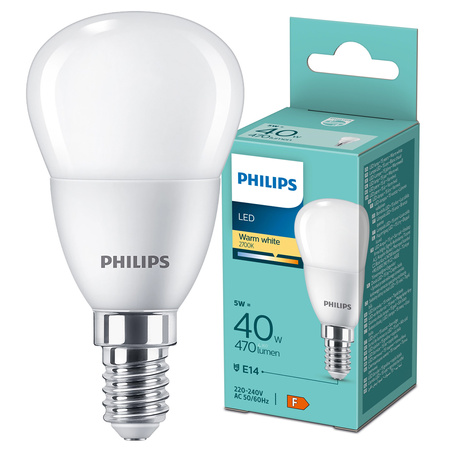 LED-Lampe E14 Ball P45 4.9W = 40W 470lm 2700K Warm Essential Philips