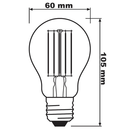 E27 A60 LED Lampen 11W = 100W 1521lm 2700K Warm 300° CRI90 Filament dimmbar LEDVANCE Superior