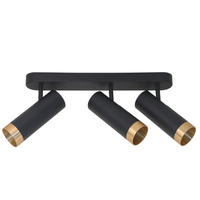 Wand- und Deckenstrahlerleuchte 3x GU10 Schwarzgold FADO Sanico Goldlux