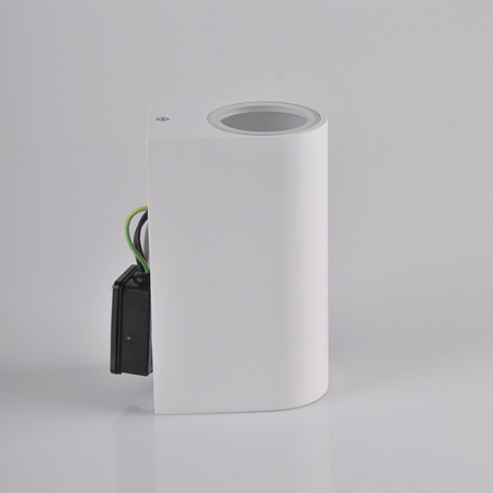 Außenwandleuchte oben unten mit LED 2x GU10 BOSTON GOLDLUX (Polux) ALUMINIUM Weiß oval