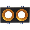 SPOT 2xGU10 rechteckige schwarzgoldene Doppeleinbauleuchte