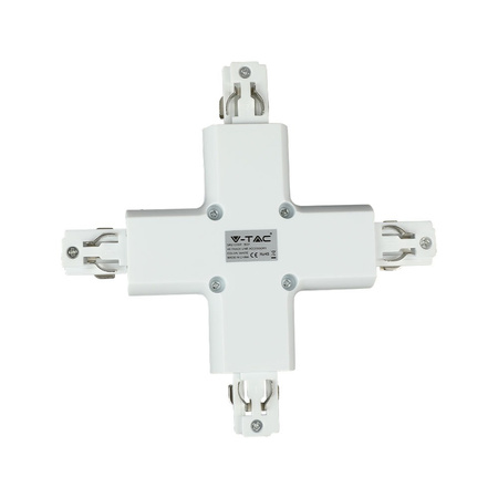 Stromschienenverbinder X Kreuz 3-Phasen-Weiß-Schienenleuchte V-TAC