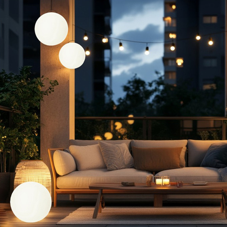 Solar Gartenlampe LED 3000K + RGB Angetrieben Oberirdisch Ornamental Ball Spike 40cm KOBI