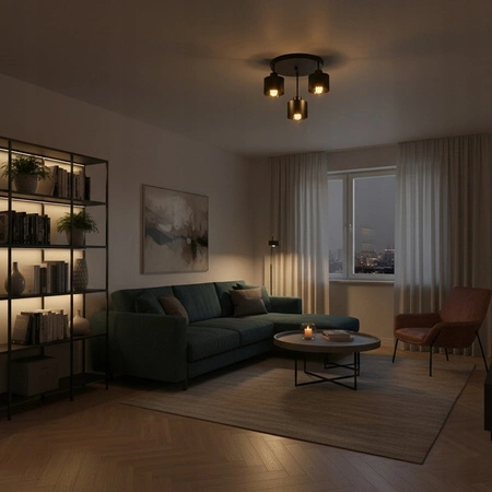 Wandsteckdose E27 Aufbaulampe Rund Schwarz Elza Masterled