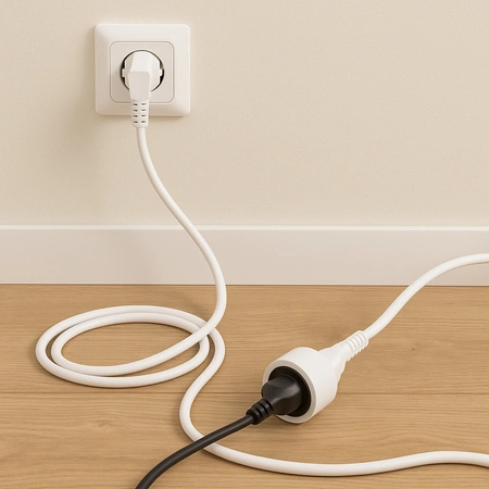 Netzverlängerungskabel Geerdete Steckdosenleiste 1 Steckdose 7m Weißes Kabel Lendo Lumiled