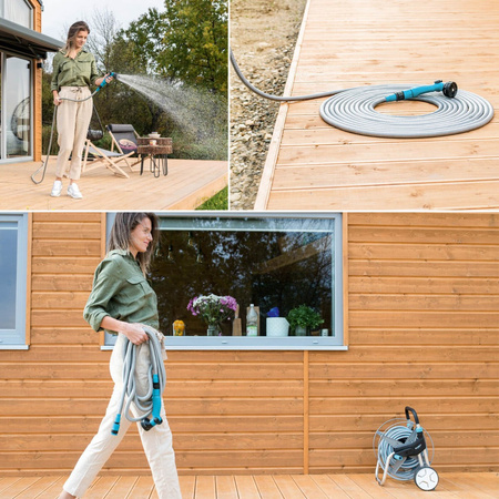 Gartenwasserschlauch 15m dehnbar mit Pistole und Kupplungen BASIC CELLFAST
