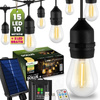 Solar Garten Girlande 15x LED Dekorative Glühbirnen 10m + PILOT IP65 2700K Warm SOLLIS LUMILED