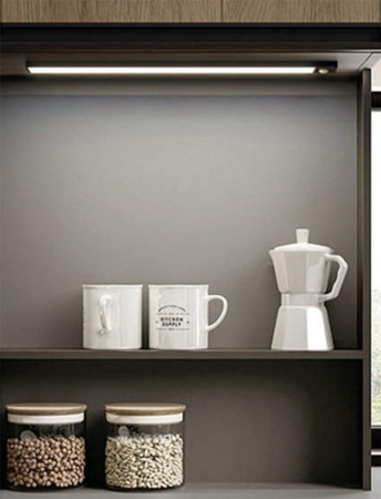 LED-Unterschrankleuchte Möbelleiste 4W 4500K 80cm mit Bewegungsmelder Silber