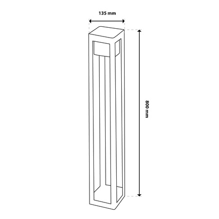 LED 12W 3000K 80cm Schwarz QUERCUS LUMILED Outdoor Standing Post Gartenlampe